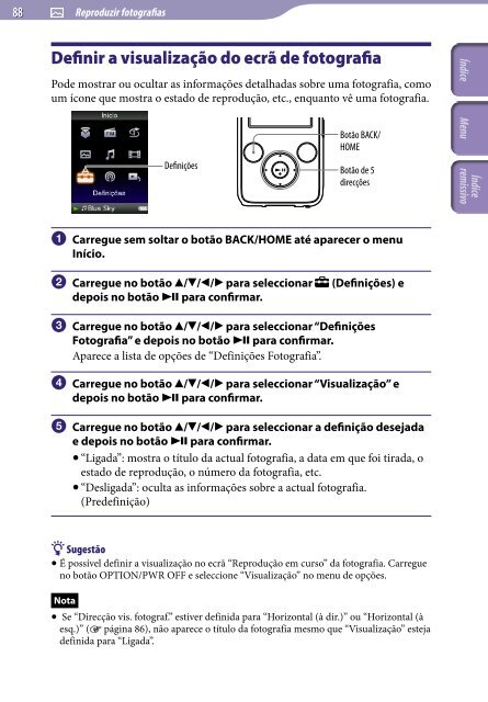 Sony NWZ-S739F - NWZ-S739F Istruzioni per l'uso Portoghese