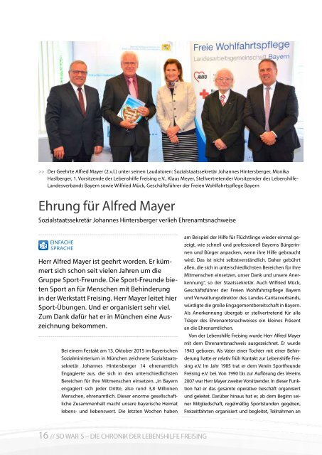 2015 November / Lebenshilfe Freising / Tausendfüßler-Magazin