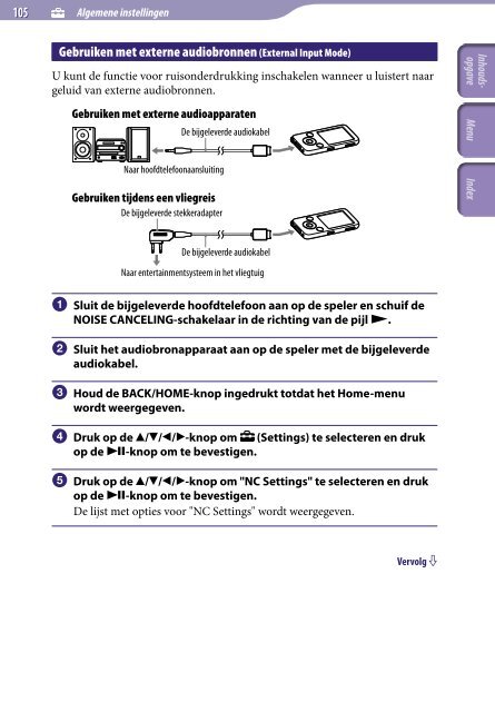 Sony NWZ-S739F - NWZ-S739F Istruzioni per l'uso Olandese