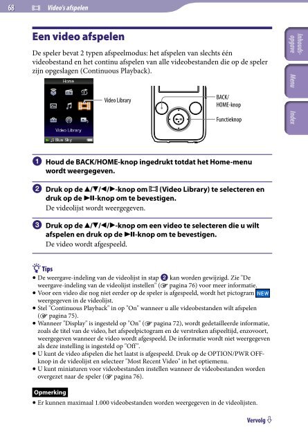 Sony NWZ-S739F - NWZ-S739F Istruzioni per l'uso Olandese