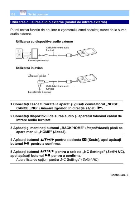 Sony NWZ-S739F - NWZ-S739F Istruzioni per l'uso Rumeno