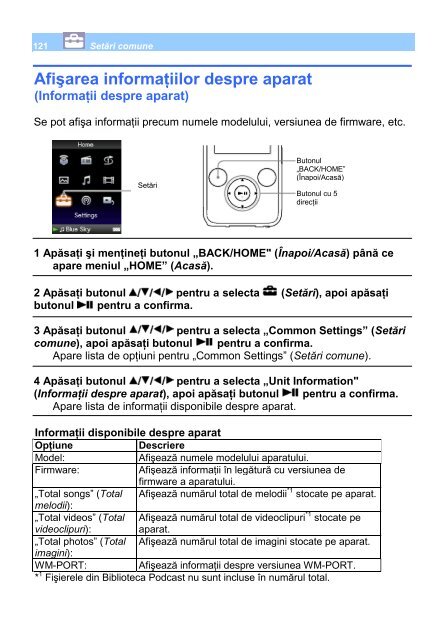 Sony NWZ-S739F - NWZ-S739F Istruzioni per l'uso Rumeno