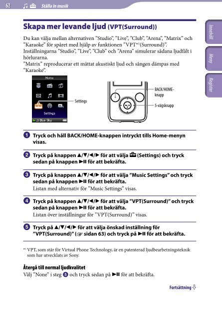 Sony NWZ-S739F - NWZ-S739F Istruzioni per l'uso Svedese