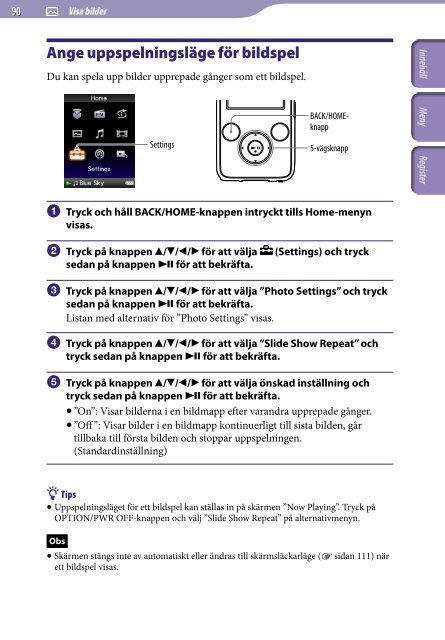 Sony NWZ-S739F - NWZ-S739F Istruzioni per l'uso Svedese