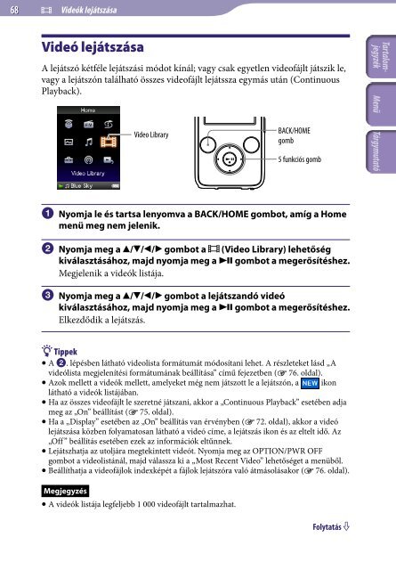 Sony NWZ-S739F - NWZ-S739F Istruzioni per l'uso Ungherese