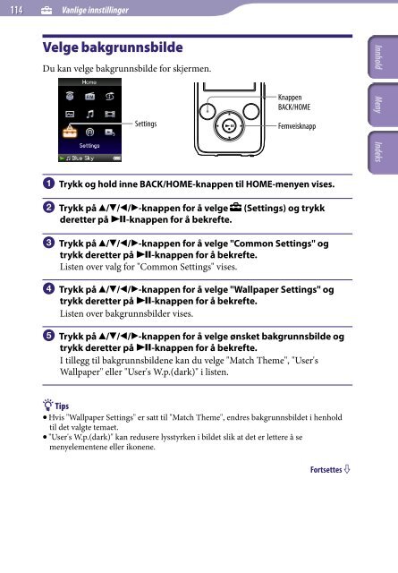 Sony NWZ-S739F - NWZ-S739F Istruzioni per l'uso Norvegese