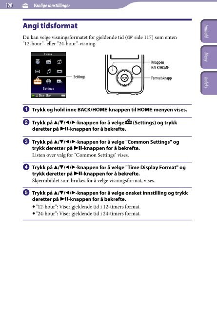 Sony NWZ-S739F - NWZ-S739F Istruzioni per l'uso Norvegese