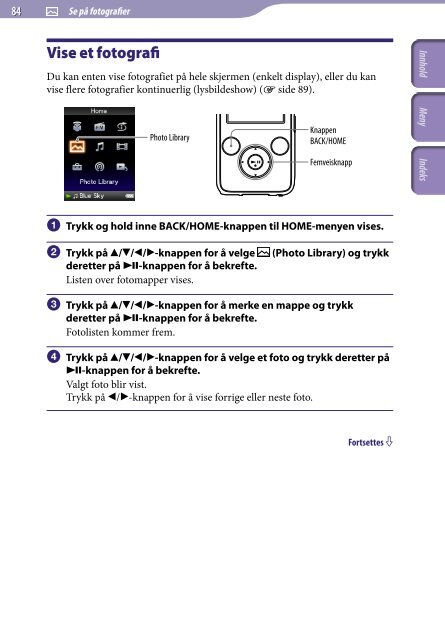 Sony NWZ-S739F - NWZ-S739F Istruzioni per l'uso Norvegese