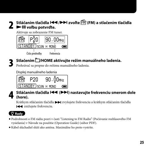Sony NW-E013 - NW-E013 Istruzioni per l'uso Slovacco