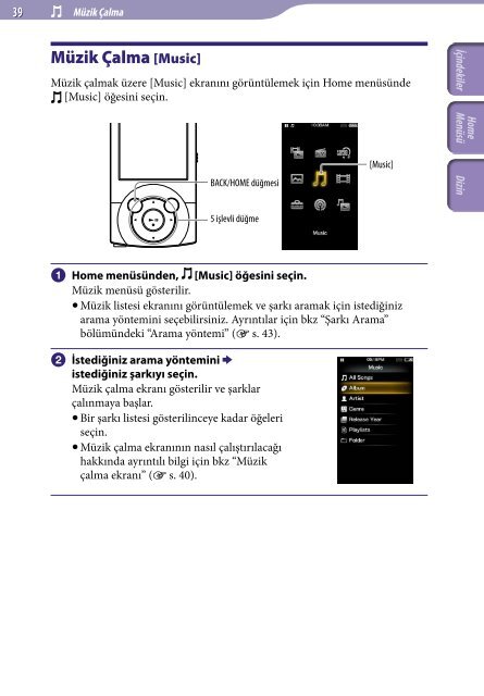 Sony NWZ-A846 - NWZ-A846 Istruzioni per l'uso Turco