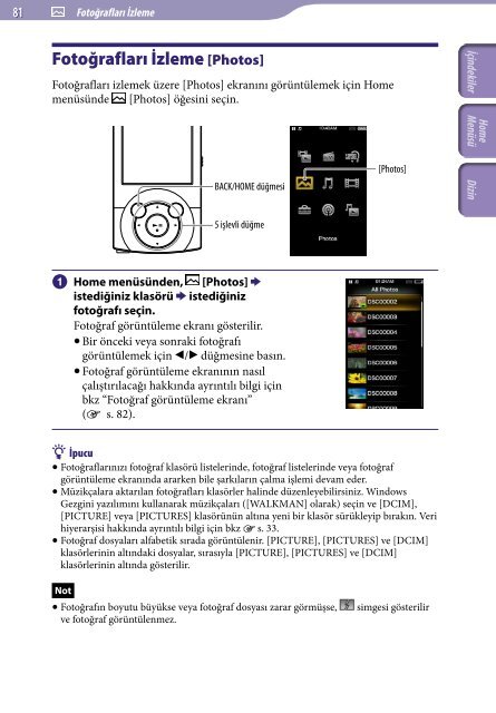 Sony NWZ-A846 - NWZ-A846 Istruzioni per l'uso Turco