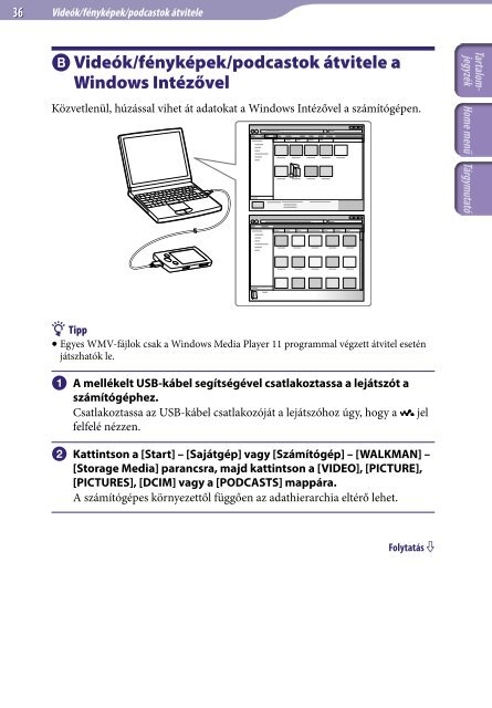 Sony NWZ-A846 - NWZ-A846 Istruzioni per l'uso Ungherese