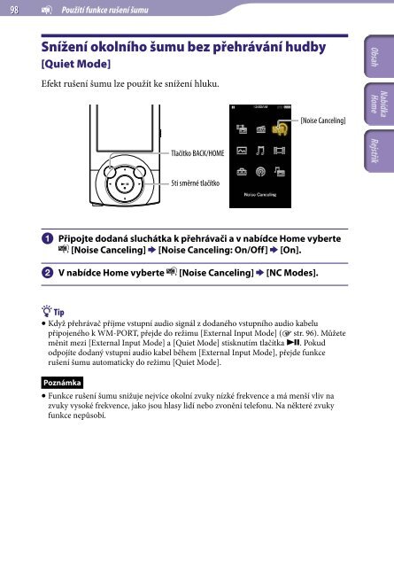 Sony NWZ-A846 - NWZ-A846 Istruzioni per l'uso Ceco