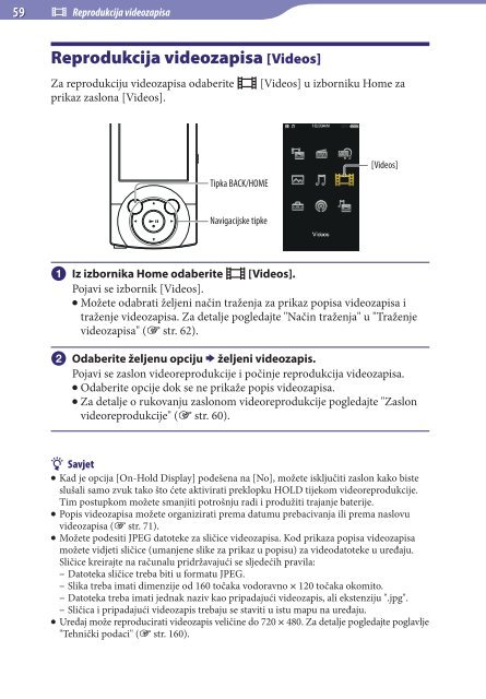 Sony NWZ-A846 - NWZ-A846 Istruzioni per l'uso Croato