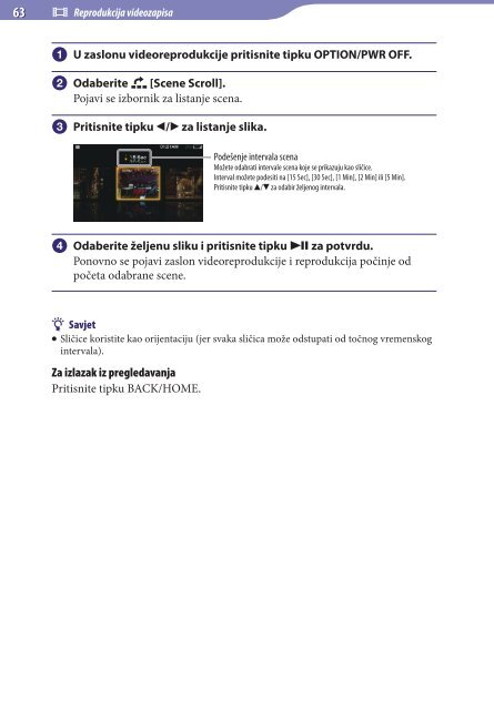 Sony NWZ-A846 - NWZ-A846 Istruzioni per l'uso Croato