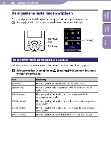 Sony NWZ-S545 - NWZ-S545 Istruzioni per l'uso Olandese