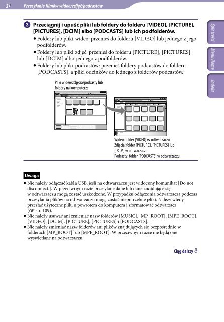 Sony NWZ-A846 - NWZ-A846 Istruzioni per l'uso Polacco