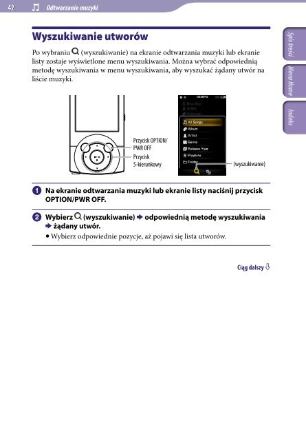 Sony NWZ-A846 - NWZ-A846 Istruzioni per l'uso Polacco