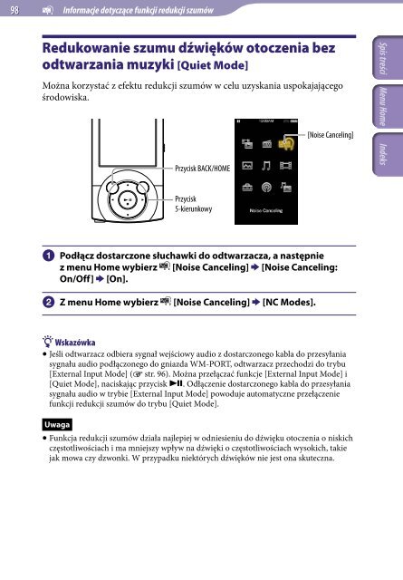 Sony NWZ-A846 - NWZ-A846 Istruzioni per l'uso Polacco