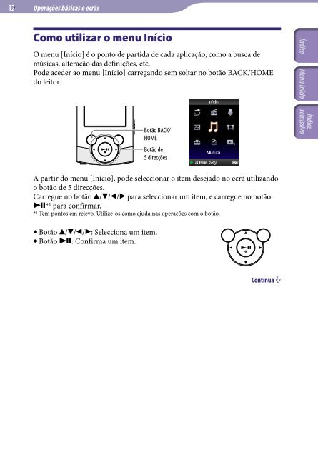 Sony NWZ-S545 - NWZ-S545 Istruzioni per l'uso Portoghese