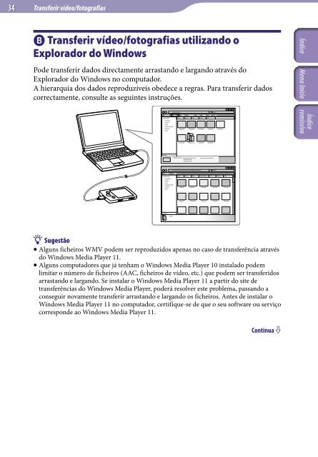 Sony NWZ-S545 - NWZ-S545 Istruzioni per l'uso Portoghese