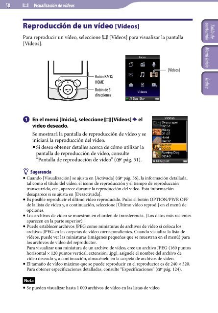 Sony NWZ-S545 - NWZ-S545 Istruzioni per l'uso Spagnolo