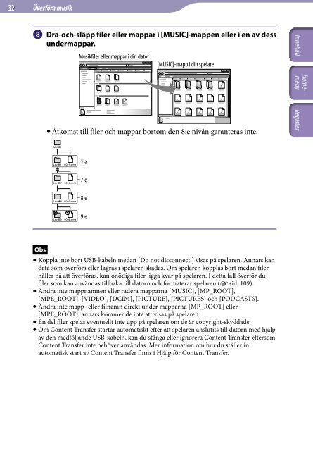 Sony NWZ-A846 - NWZ-A846 Istruzioni per l'uso Svedese