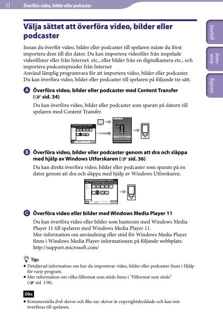 Sony NWZ-A846 - NWZ-A846 Istruzioni per l'uso Svedese