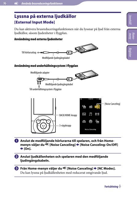 Sony NWZ-A846 - NWZ-A846 Istruzioni per l'uso Svedese