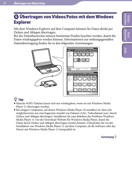 Sony NWZ-S545 - NWZ-S545 Istruzioni per l'uso Tedesco