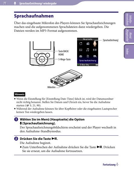 Sony NWZ-S545 - NWZ-S545 Istruzioni per l'uso Tedesco