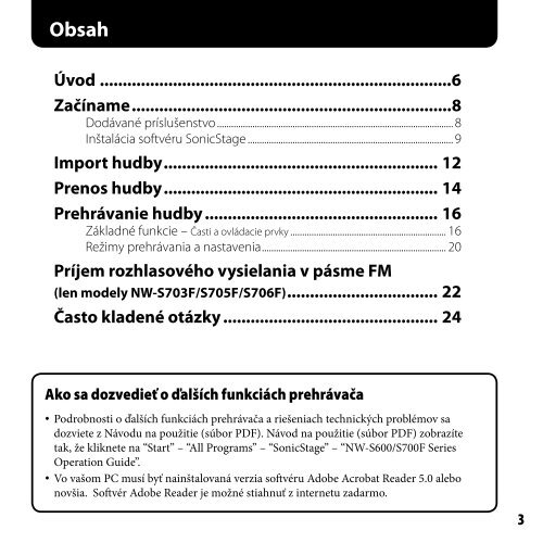 Sony NW-S605 - NW-S605 Istruzioni per l'uso Slovacco