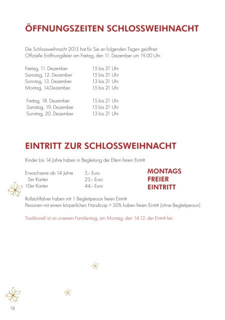 Programmheft Schlossweihnacht Bruchsal 2015