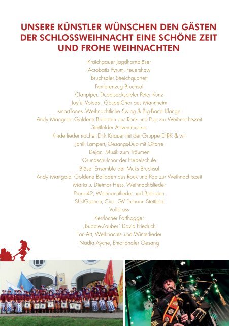 Programmheft Schlossweihnacht Bruchsal 2015