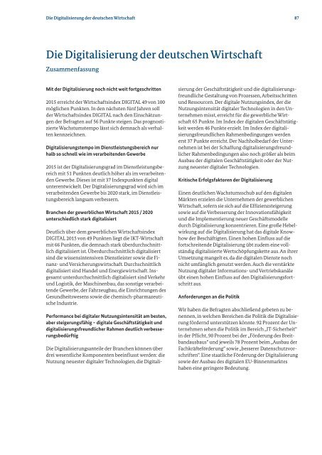 Monitoring-Report Wirtschaft DIGITAL 2015