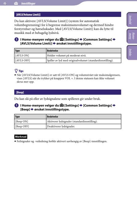 Sony NWZ-B153 - NWZ-B153 Istruzioni per l'uso Norvegese