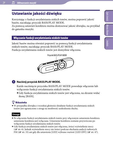 Sony NWZ-B153 - NWZ-B153 Istruzioni per l'uso Polacco