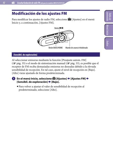 Sony NWZ-B153 - NWZ-B153 Istruzioni per l'uso Spagnolo