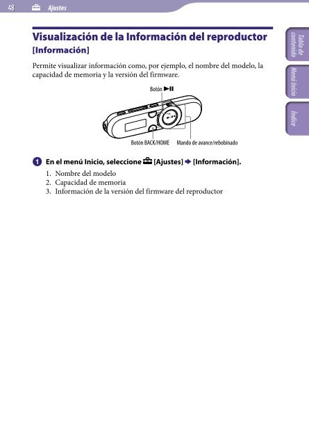 Sony NWZ-B153 - NWZ-B153 Istruzioni per l'uso Spagnolo