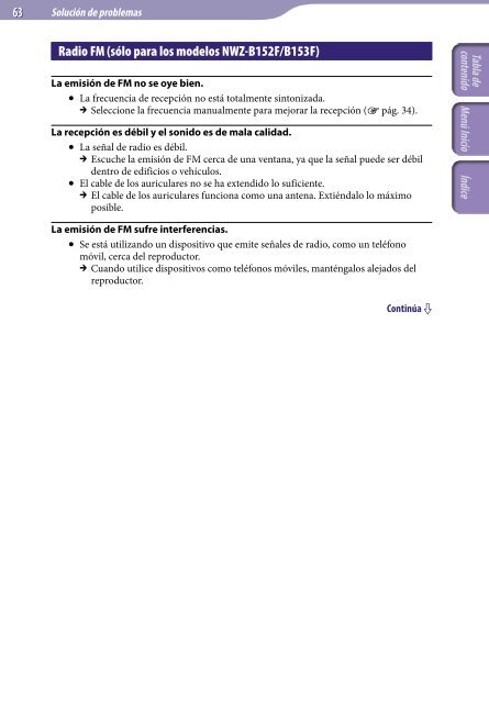 Sony NWZ-B153 - NWZ-B153 Istruzioni per l'uso Spagnolo