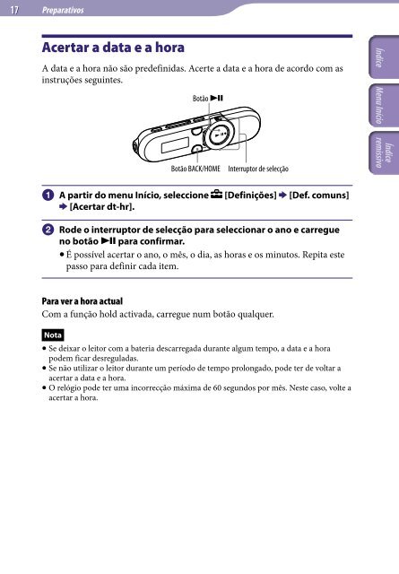 Sony NWZ-B153 - NWZ-B153 Istruzioni per l'uso Portoghese