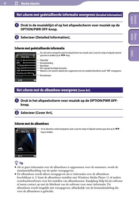 Sony NWZ-E444 - NWZ-E444 Istruzioni per l'uso Olandese