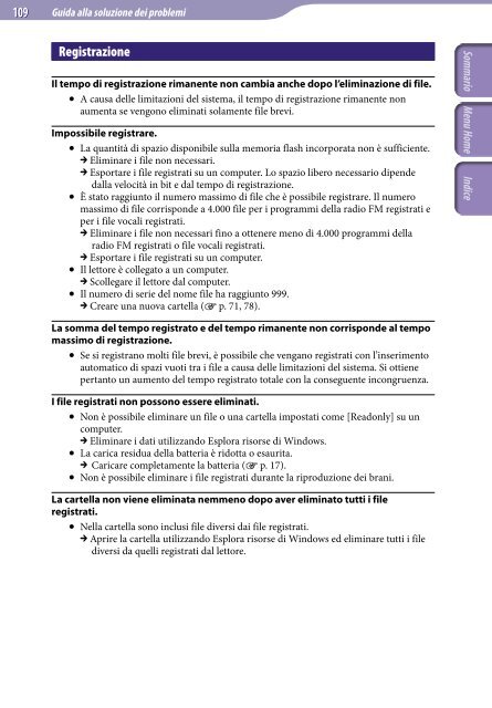 Sony NWZ-E444 - NWZ-E444 Istruzioni per l'uso Italiano