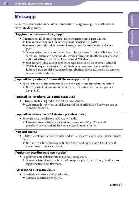 Sony NWZ-E444 - NWZ-E444 Istruzioni per l'uso Italiano