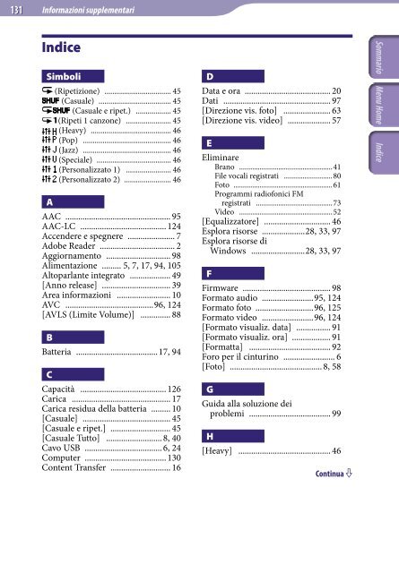 Sony NWZ-E444 - NWZ-E444 Istruzioni per l'uso Italiano