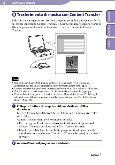 Sony NWZ-E444 - NWZ-E444 Istruzioni per l'uso Italiano