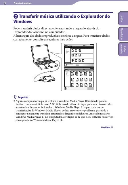 Sony NWZ-E444 - NWZ-E444 Istruzioni per l'uso Portoghese