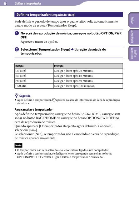 Sony NWZ-E444 - NWZ-E444 Istruzioni per l'uso Portoghese