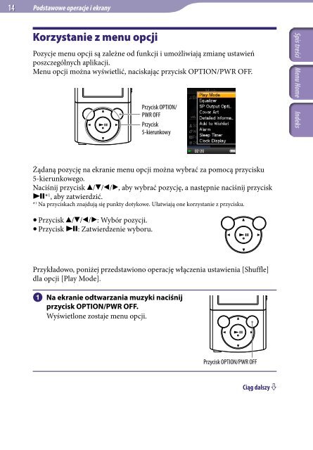 Sony NWZ-E444 - NWZ-E444 Istruzioni per l'uso Polacco