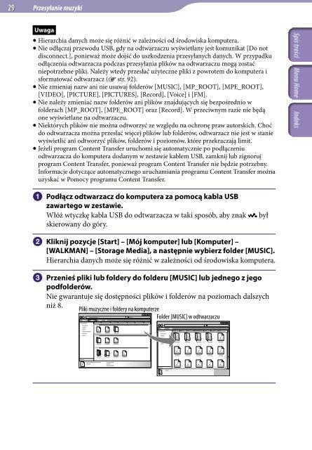 Sony NWZ-E444 - NWZ-E444 Istruzioni per l'uso Polacco